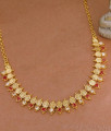 Latest Micro Gold Plated Lakshmi Coin Neckalce With Ruby White Stone NCKN4367