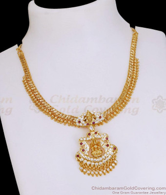 Lakshmi Design Ruby White Stone Impon Attigai Collections For Women NCKN4375