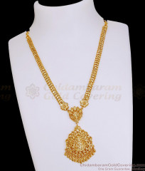 Plain Micro Gold Plated Lakshmi Necklace Design For Wedding NCKN4376