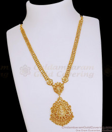 Plain Micro Gold Plated Lakshmi Necklace Design For Wedding NCKN4376
