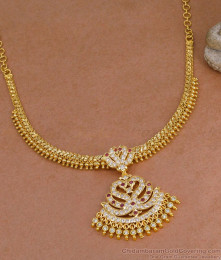 Elegant Ruby white Stone Dual Swan Impon Necklace Wedding Collections NCKN4381