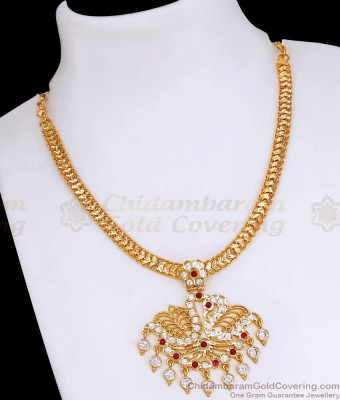 Latest Impon Panchaloha Dual Swan Pendant Necklace Design Shop Online NCKN4382