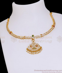 South Indian Impon Panchaloha Choker Necklace Multi Stone Design NCKN4386