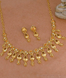 Latest Meenakari Pattern Two Gram Gold Close Necklace For Women NCKN4391