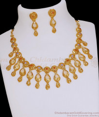 Latest Meenakari Pattern Two Gram Gold Close Necklace For Women NCKN4391