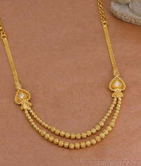 Trendy Double Layer Golden Beads Stone Necklace For Wedding NCKN4406
