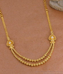 Trendy Double Layer Golden Beads Stone Necklace For Wedding NCKN4406