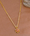 Glittering Ad Stone Floral Gold Necklace Design For Party Wear NCKN4408