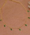 Beautiful Emerald Stone Drip Necklace 1 Gram Gold Jewelry NCKN4412