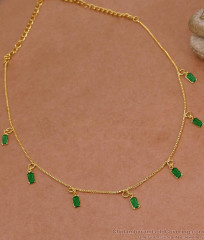 Beautiful Emerald Stone Drip Necklace 1 Gram Gold Jewelry NCKN4412