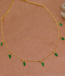 Beautiful Emerald Stone Drip Necklace 1 Gram Gold Jewelry NCKN4412