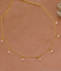 Pink Stone Heart Droplet Gold Imitation Necklace Online NCKN4414