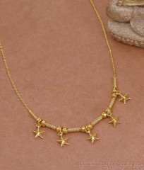 Light Weight Daily Wear Gold Imitation Necklace Star Charm Design NCKN4418