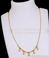 Light Weight Daily Wear Gold Imitation Necklace Star Charm Design NCKN4418