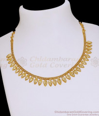South Indian Ethnic Wear Mullai Arumbu Malai Gold Necklace Design NCKN4425