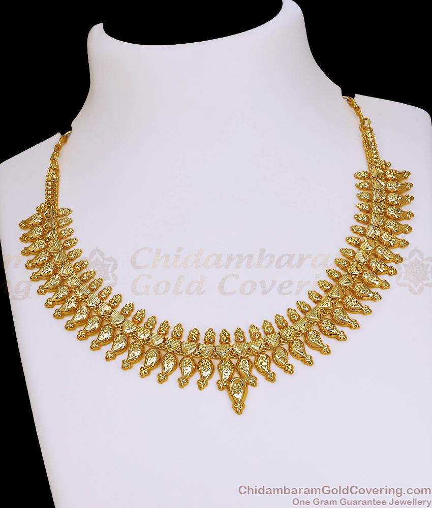 Grand Micro Gold Plated Mango Necklace Bridal Jewelry NCKN4426