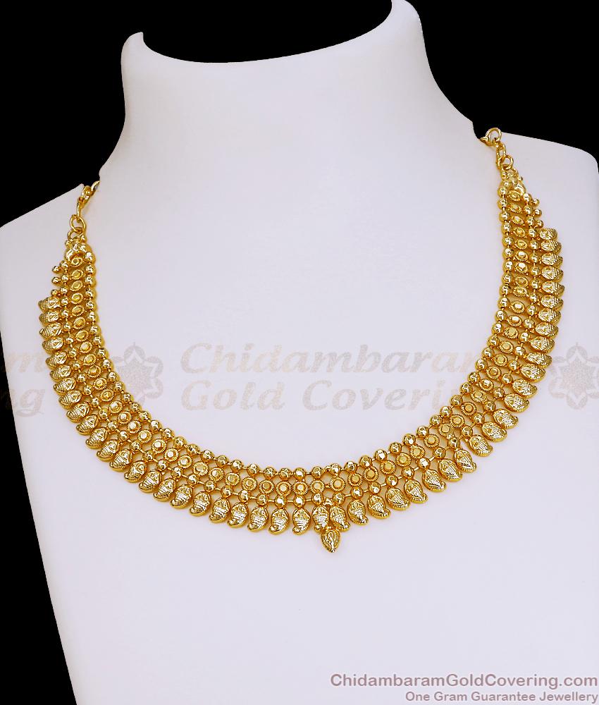 Traditional Gold-Plated Three Layer Manga Mala Necklace For Marriage NCKN4427