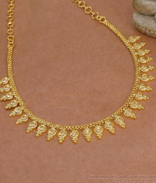 Light Weight 1 Gram Gold Necklace Mullaipoo Design NCKN4429