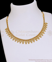 Light Weight 1 Gram Gold Necklace Mullaipoo Design NCKN4429