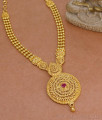 Trendy Big Pendant Design Ruby Stone Floral Necklace Shop Online NCKN4431