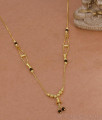 Regular Wear Black Beaded Gold Necklace Short Mangalsutra Designs NCKN4433