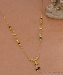 Regular Wear Black Beaded Gold Necklace Short Mangalsutra Designs NCKN4433