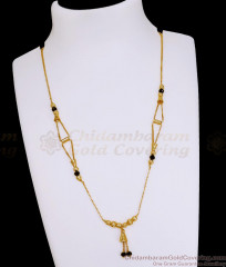 Regular Wear Black Beaded Gold Necklace Short Mangalsutra Designs NCKN4433