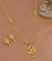 Trendy Micro Gold Plated Plain Necklace Earring Set For Women NCKN4434