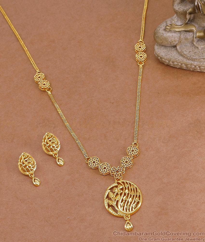 Light Weight Party Wear One Gram Necklace With Matching Earring NCKN4435