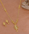 Elegant Gold Plated Leaf Pendant Necklace Set For Marriage Functions NCKN4436