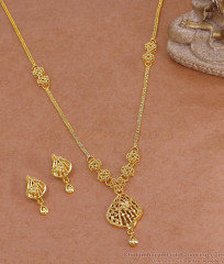 High Quality Gold Imitation Light Weight Necklace Floral Design With Earring NCKN4437