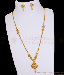 High Quality Gold Imitation Light Weight Necklace Floral Design With Earring NCKN4437