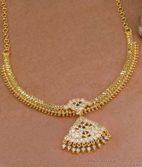 Kerala Bridal Wear Gold Beaded Impon Attigai For Women Wedding NCKN4446