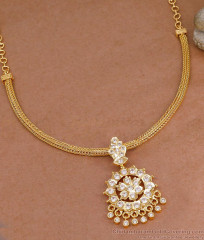 Beautiful Floral Design Impon White Stone Attigai At Affordable Price NCKN4447