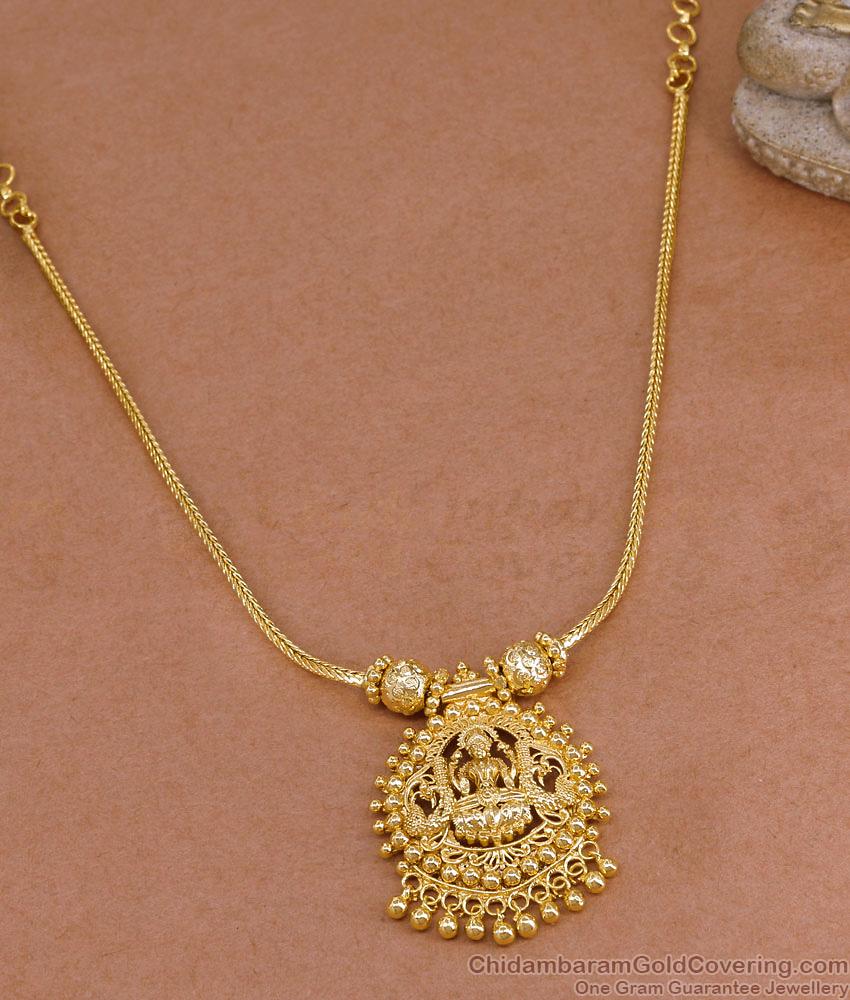 Latest Lakshmi Pendant Gold Imitation Necklace Kodi Chain Design NCKN4450
