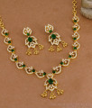 Beautiful Emerald Stone Diamond Necklace Set For Brides NCKN4452