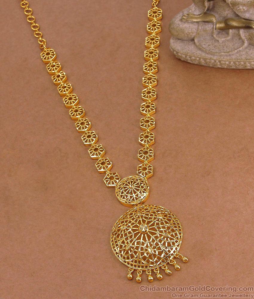 Latest Gold Imitation Necklace Arabic Bridal Wear Collection NCKN4455