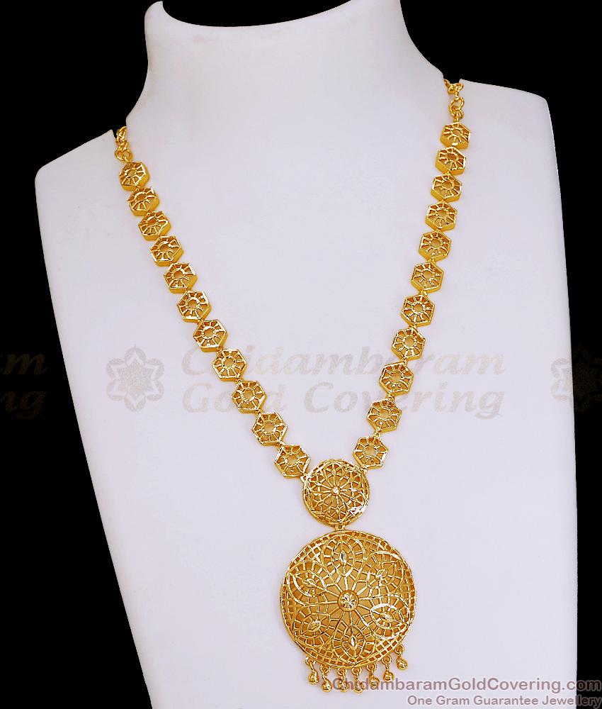 Latest Gold Imitation Necklace Arabic Bridal Wear Collection NCKN4455