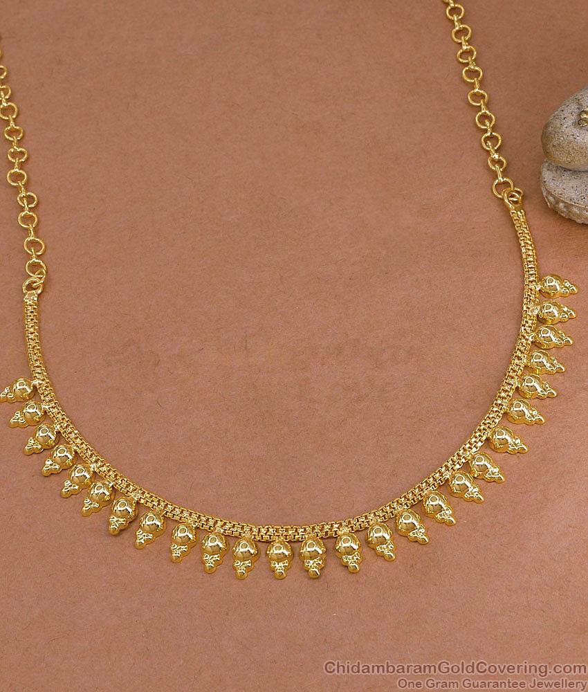Classic Bridal Wear Mullaipoo Gold Necklace Imitation Jewelry NCKN4457