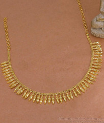 Kerala Mullaipoo Gold Plated Necklace Design For Wedding NCKN4458