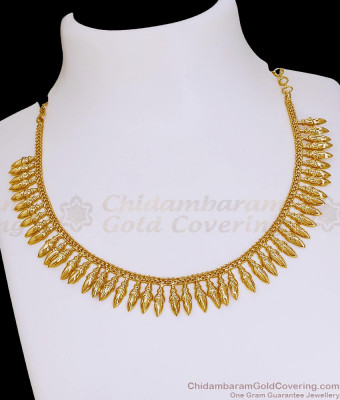 Kerala Mullaipoo Gold Plated Necklace Design For Wedding NCKN4458