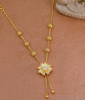 Trendy Floral Pendant Gold Imitation Necklace Online NCKN4459