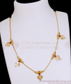 Traditional Lakshmi Leaf Gold Necklace With Ruby Stone NCKN4461