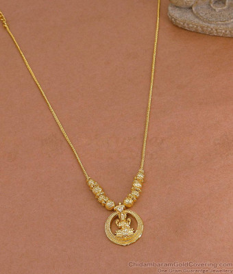 New Arrival Lakshmi Pendant White Stone Necklace Design NCKN4463