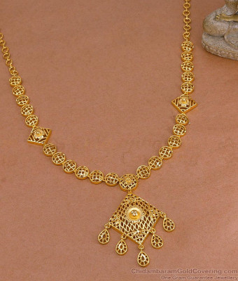 New Arrival Forming Gold Necklace Matt Finish Design Online NCKN4470