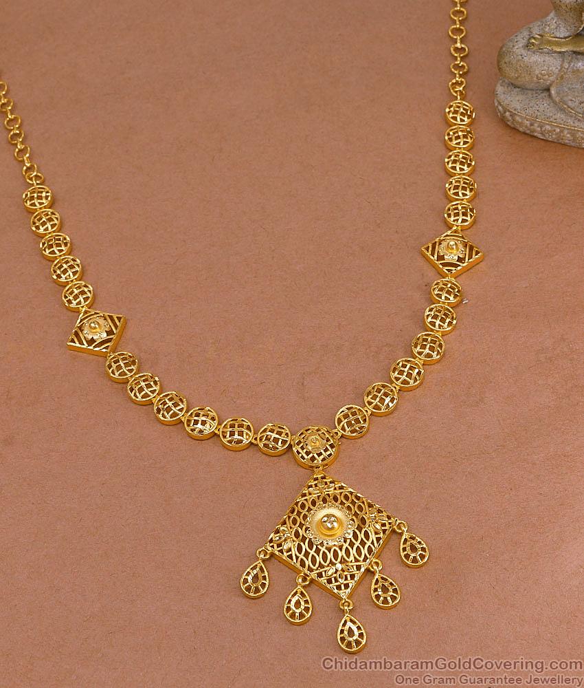 New Arrival Forming Gold Necklace Matt Finish Design Online NCKN4470