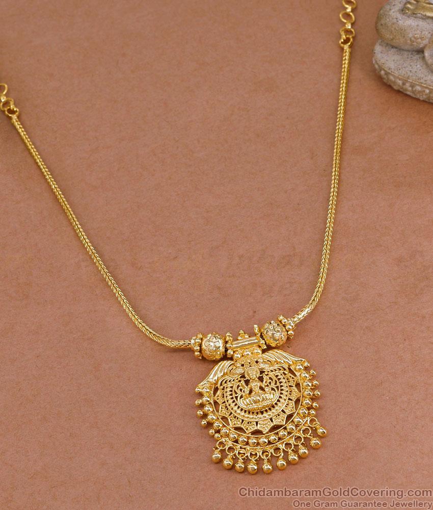 Light Weight Lakshmi Pendant Kodi Chain Gold Necklace NCKN4472