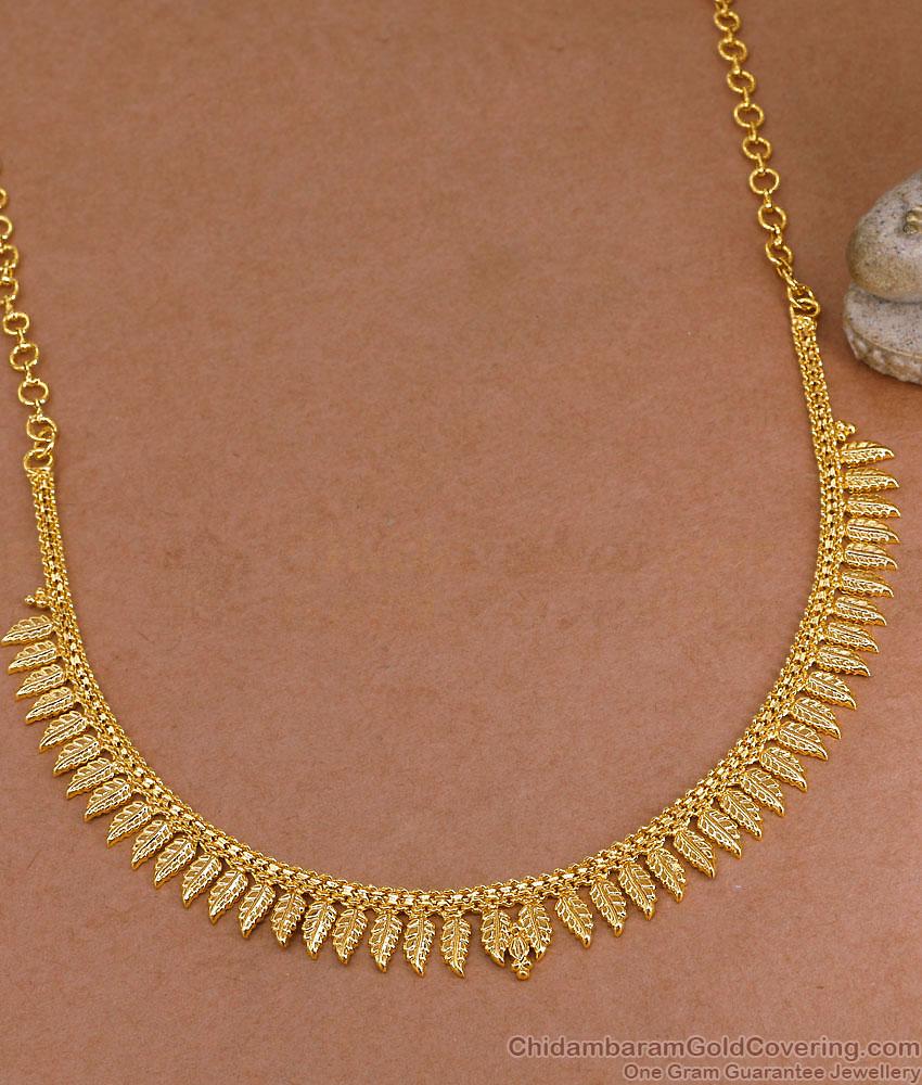 Beautiful Leaf Design Gold Imitation Necklace Kerala Bridal Jewelry NCKN4474 Beautiful Leaf Design Gold Imitation Necklace Kerala Bridal Jewelry NCKN4474