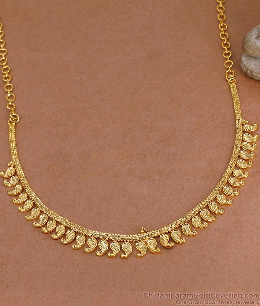 Latest Gold Plated Mango Necklace South Indian Wedding Collection NCKN4476