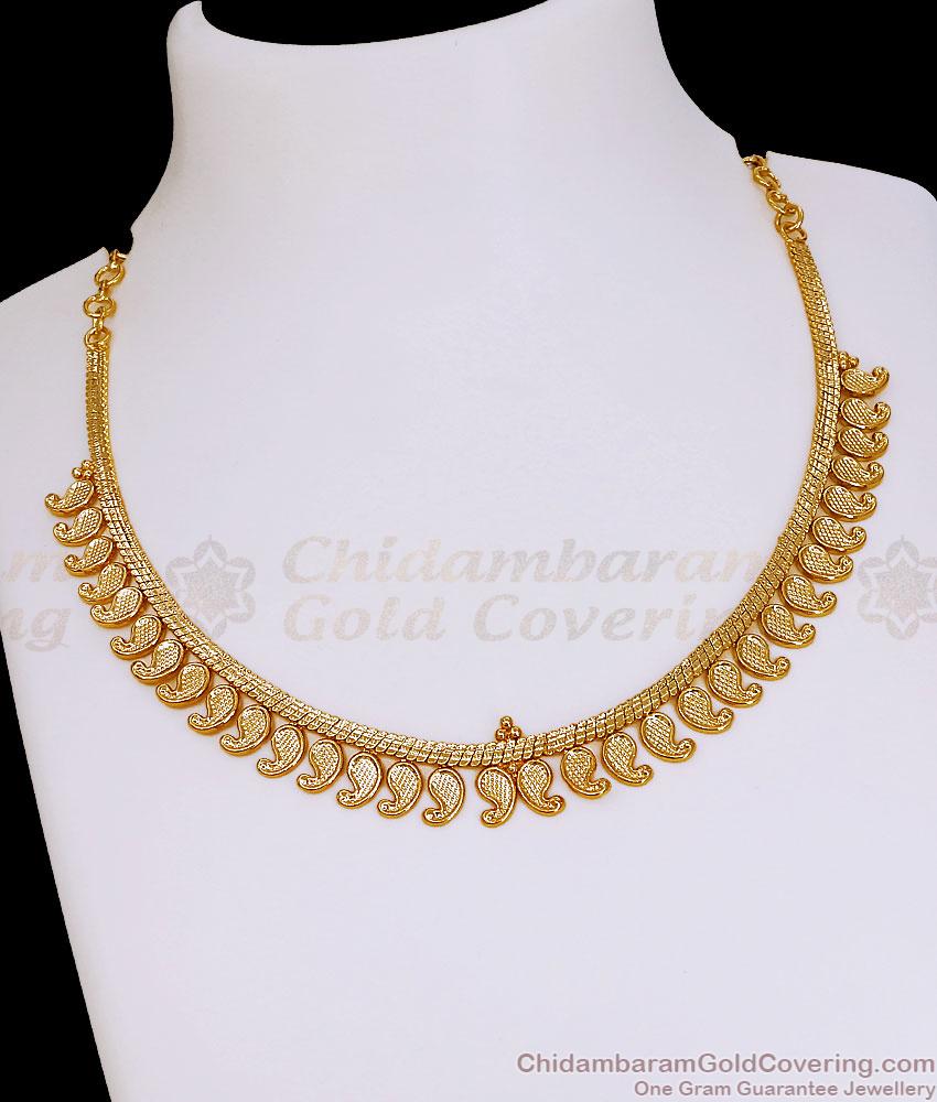 Latest Gold Plated Mango Necklace South Indian Wedding Collection NCKN4476
